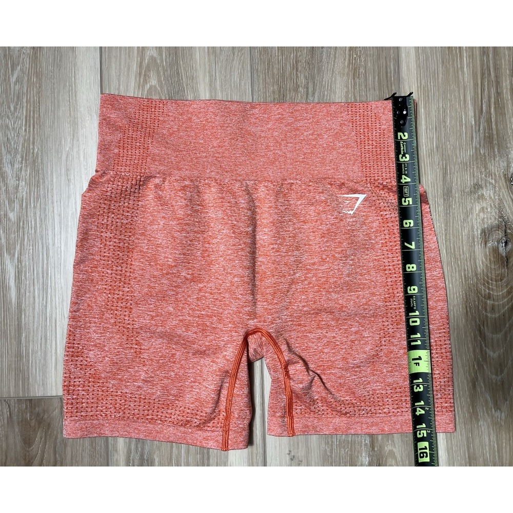 GYMSHARK Red Orange Seamless Compression Athletic Shorts - Size XL (?) - Picture 11 of 12